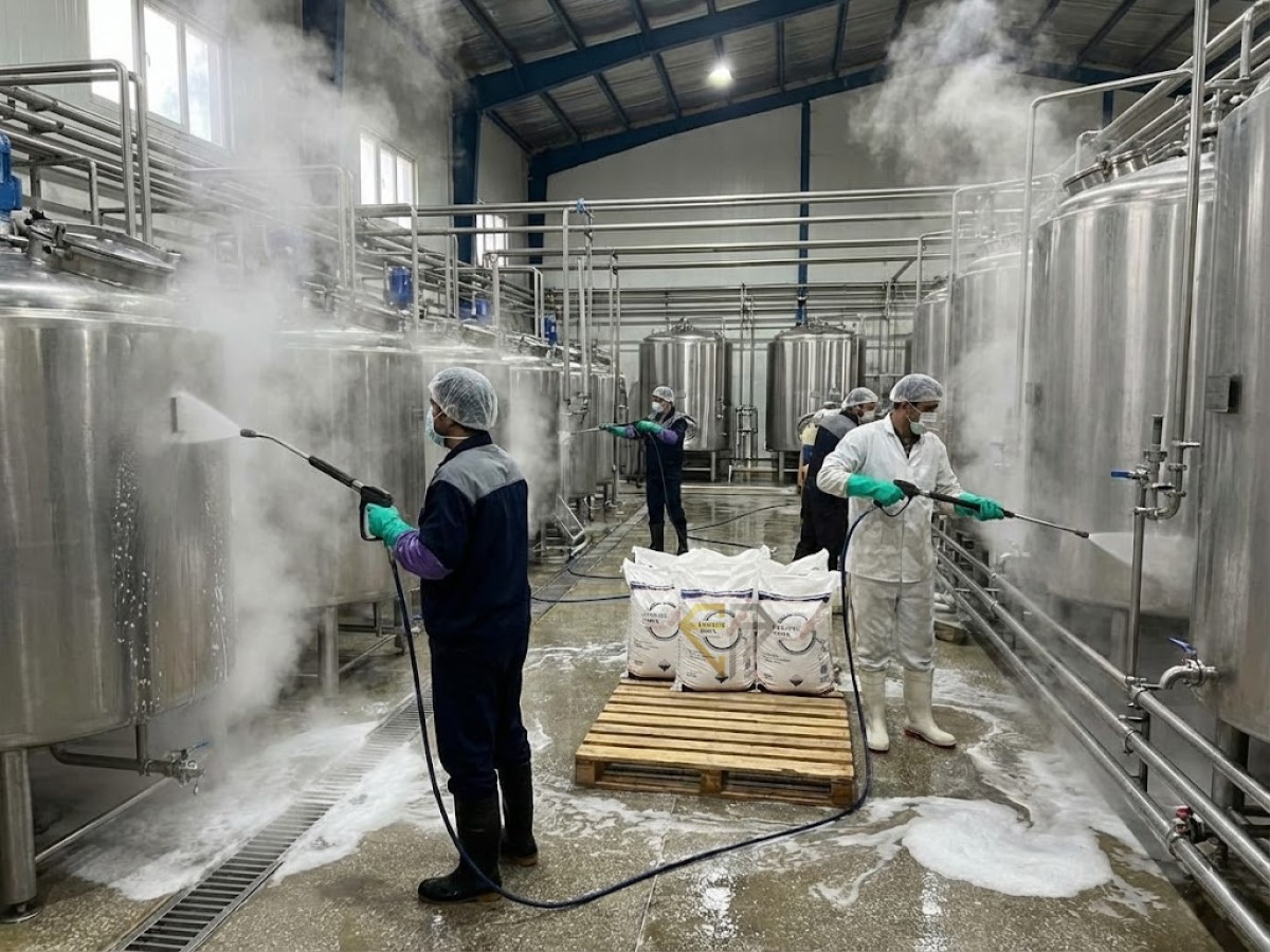 Learn how Flake Caustic Soda (NaOH) is used in industrial factory cleaning, including dairy and oil production facilities. Discover Eurasia Petrol’s high-purity supply and reliable global logistics solutions.